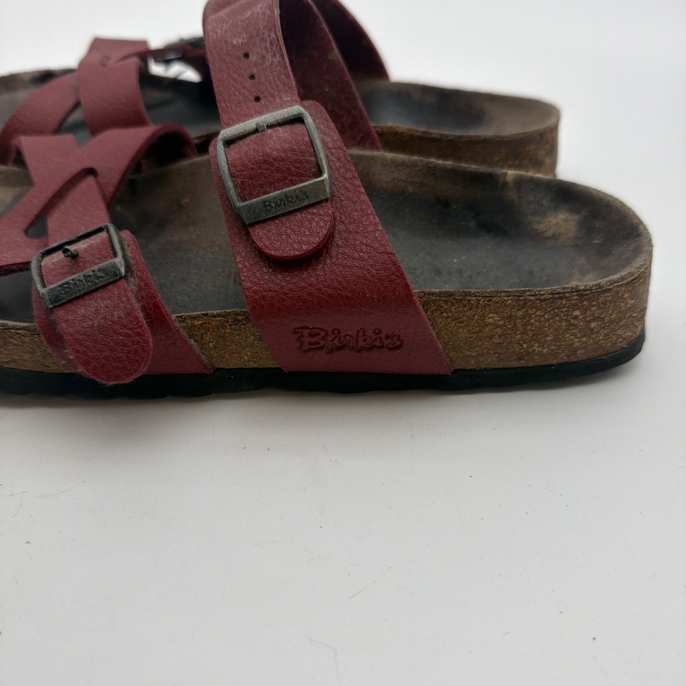 BIRKENSTOCK BIRKIS NEPAL SANDALS BUFFALO RED Criss Cross Strap